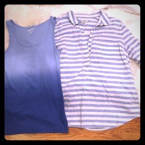 Old Navy long sleeve 1/4 button down XL with tank
